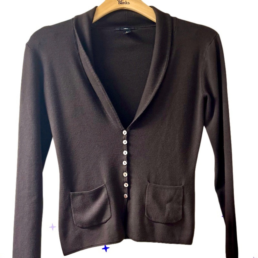 H&M Dark Brown Button-Up Cardigan